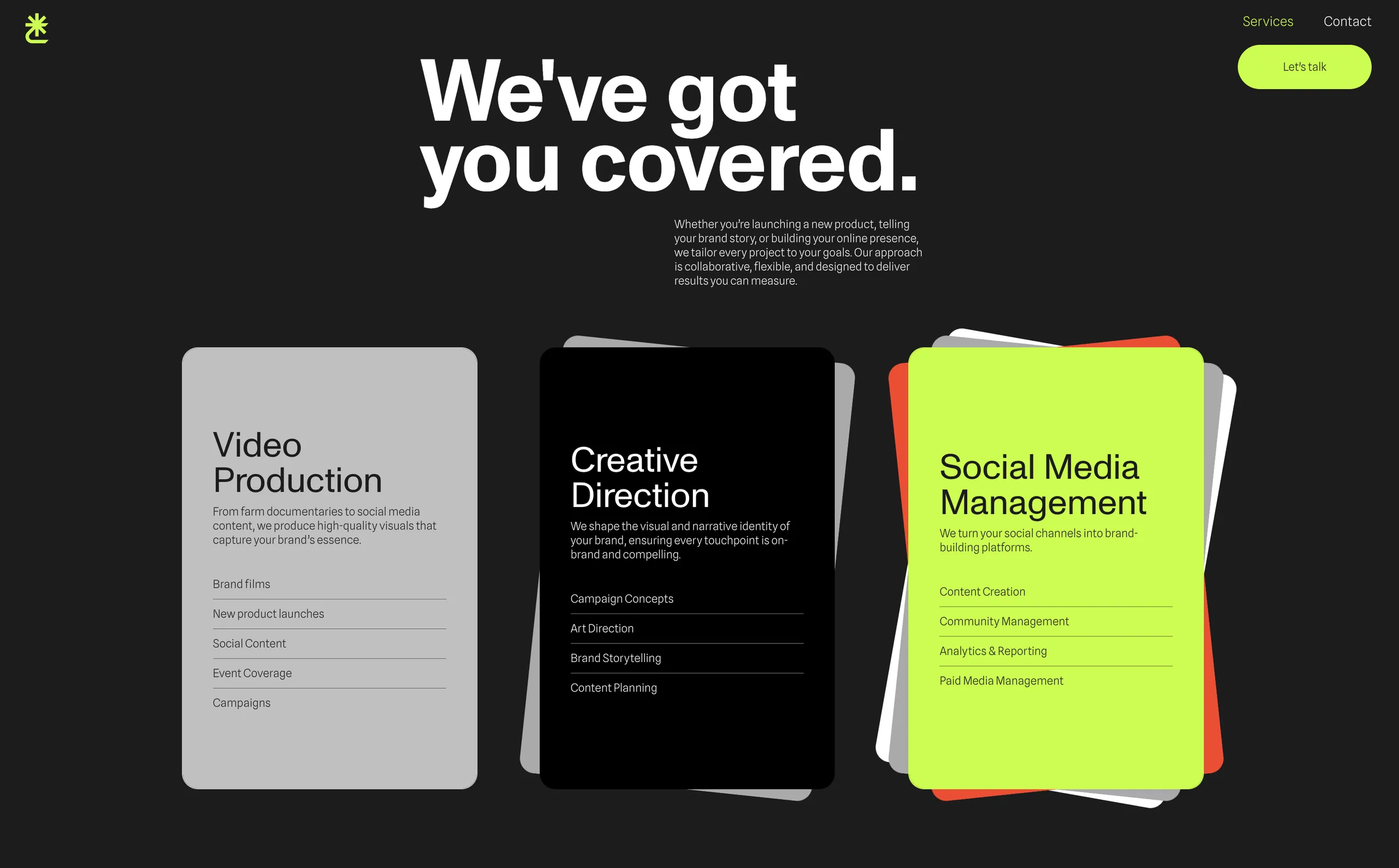 Palm Media Agency website by Sam Hills - Custom Webflow Development